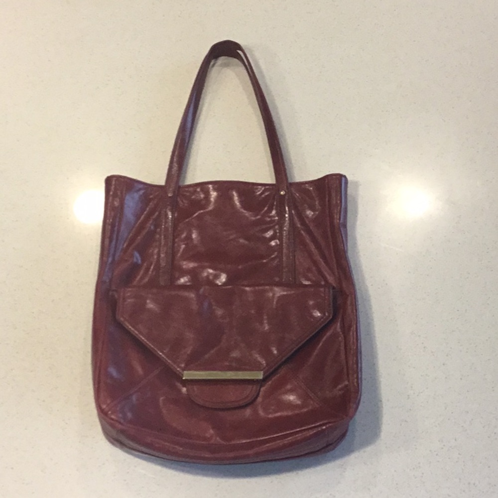 Burgundy tote by Badgley Mischka